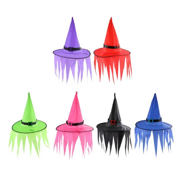 

party hats 6pcs pendants decorative witch hat decors (random color)