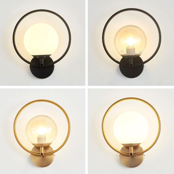 

wall lamp e27 rotatable lampshade gold black modern crystal lights bedside for bedroom living room home decoration led scon