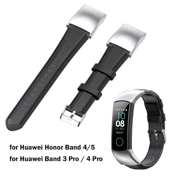 

watch bands oil leather strap for huawei band 3 4 pro bracelet slim watchband honor 5 wristband replacement black, Black;brown