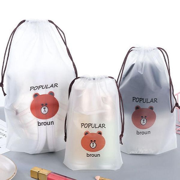 

storage bags portable shoe organizer travel bag waterproof transparent plastic drawstring eco cosmetic