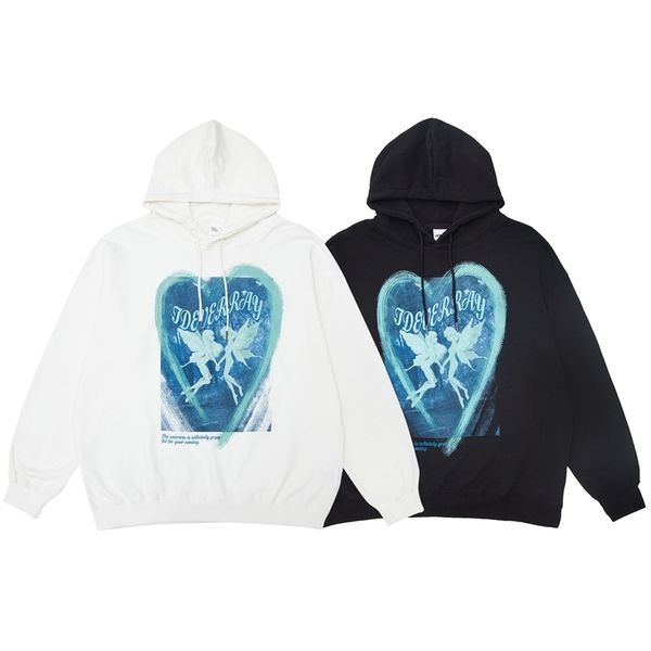 

ideverray brand elf love hip hop hoodie street fashion ins men's and women's lovers' sweater, Black