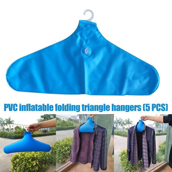 

ly 5 pcs pvc inflatable clothes hanger rack foldable non slip travel portable coat hangers & racks