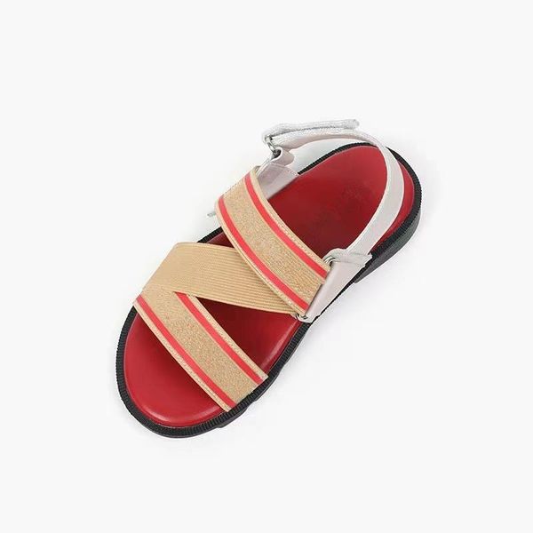 

sandals 2021 summer toddler girls children princess shoes baby woven comfortable soft bottom kids casual beach, Black;red