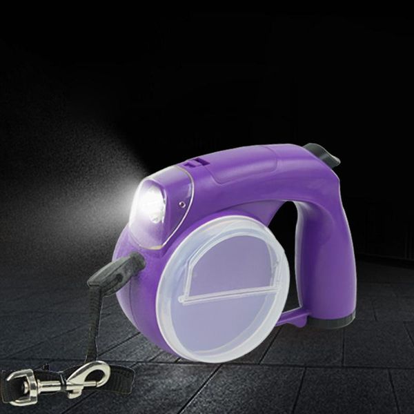 

dog collars & leashes retractable 5m led box with garbage can rope automatic traction tractor
