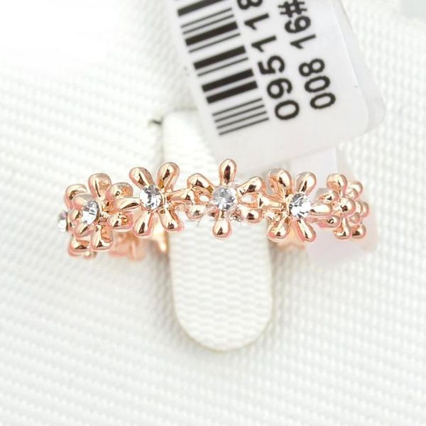 

wedding rings fashion rose gold color jewelry flower imitate zircon for women original italina wholesale 2021 femininos, Slivery;golden