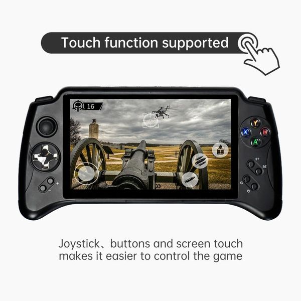 

portable game players powkiddy x17 wifi console 7 inch touch control screen display android 7.0 handheld joystick classic controller