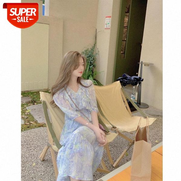 

[heavy guests heavy industry careful machine cross ruffled long skirt] v-neck long-sleeved dress women #t67z, White;black