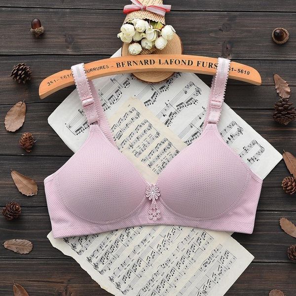 

bras push up seamless underwear for women solid lingerie soft thin sleep bralette gather teens girls brassiere top, Red;black