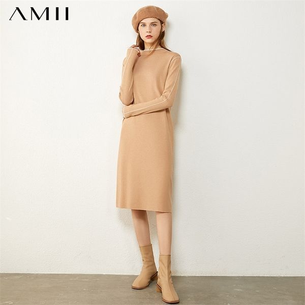 

minimalism winter temperament dresses for women soild turtleneck women's causal knee-length sweater 12040612 210527, Black;gray