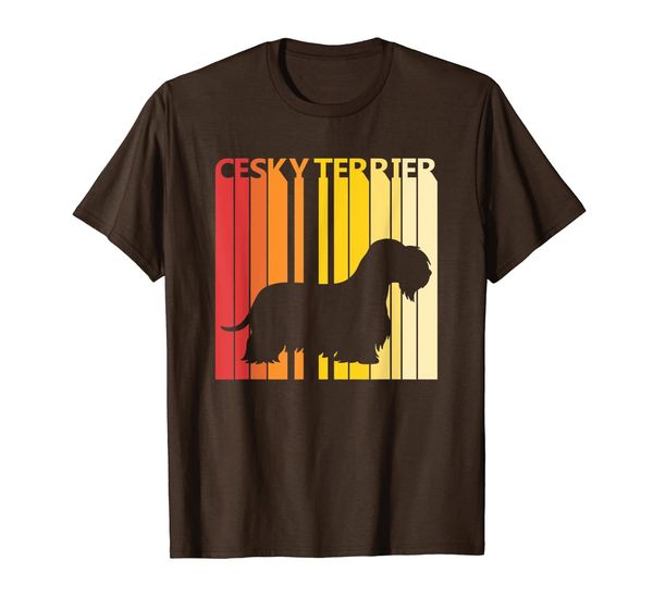 

retro cesky terrier t-shirt dog breed owner gift, White;black
