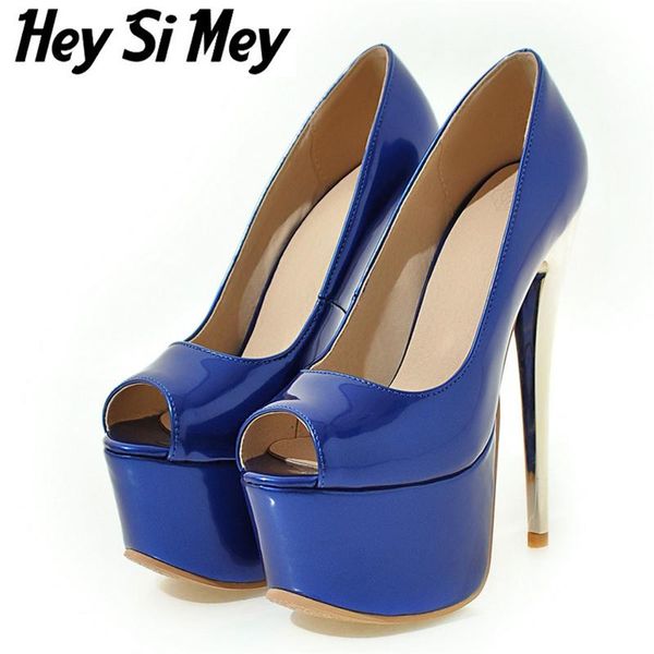 

dress shoes 2021 fashion female high heels size 45 48 women stiletto luxury blue red open toe platform pumps, Black