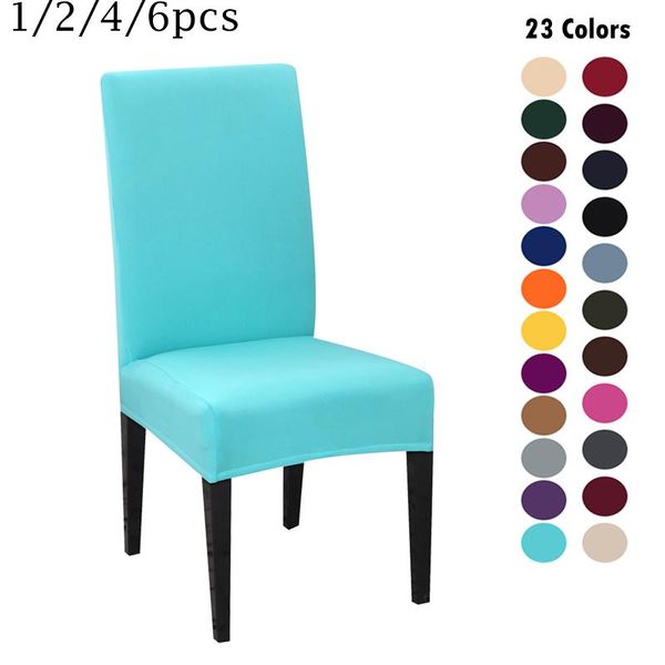 

chair covers 1/2pcs solid color modern plain cover spandex stretch elastic seat for dining el wedding banquet