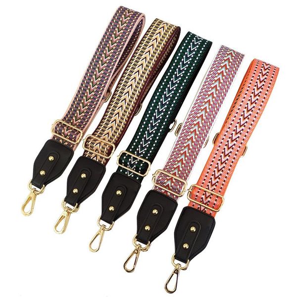 

women girls boho chunky wide purse strap replacement adjustable belt ladies guitar style handbag crossbody bag shoulder straps parts & acces, Black