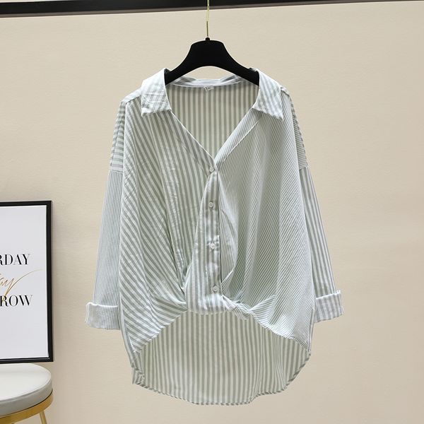 

striped shirt for women new 2021 spring loose shirt long sleeve ladies, White