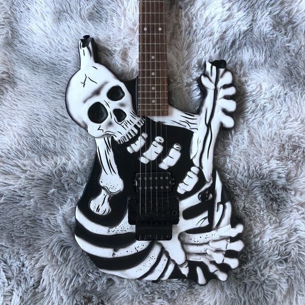 E-Gitarre, Griffbrett aus Palisanderholz, 22 Bünde, China, Custom-Shop, hergestellt in schwarzer Farbe