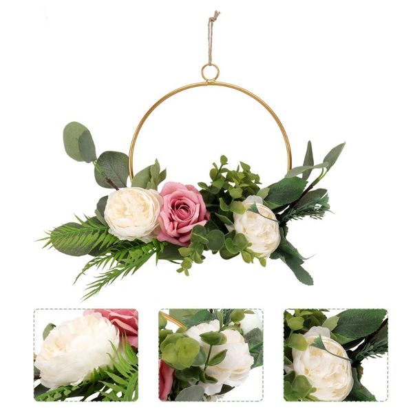 

decorative flowers & wreaths 1pc nordic door wall wreath simulation metal garland festival po prop