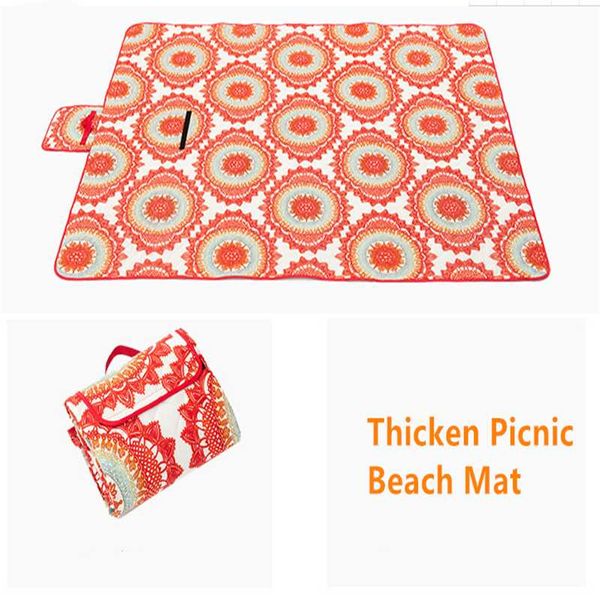 

outdoor pads thicken waterproof camping mat for family nation style printed picnic beach child play spring machine washable folding