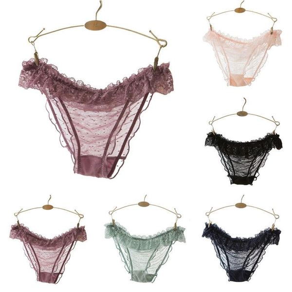 

women's panties underwear womens lace comfy low waist breathable soft 3pcs sets knickers transparent pure color pantys, Black;pink