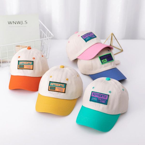 

caps & hats baby boy hat letter toddler baseball cap cotton adjustable visor sun kids girls peaked summer spring, Yellow