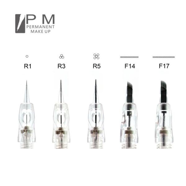 

tattoo needles semi permanent makeup pmu cartridge r1 r3 r5 f14 f17 natural lip pm electric pen micro