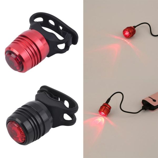 

bike lights set aluminum alloy usb rechargeable 3-mode bicycle headlight waterproof tail rear warning red light lamp with cable