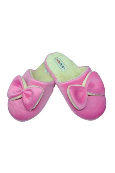 

slippers plush winter house intra- sweating casual outsole bow pink women 's, Black