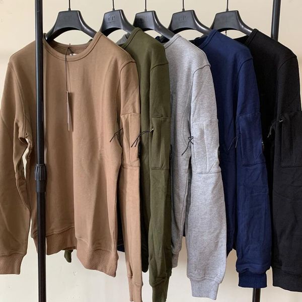 

men crewneck sweatshirt cp street fashion designer button casual sweater top, Black