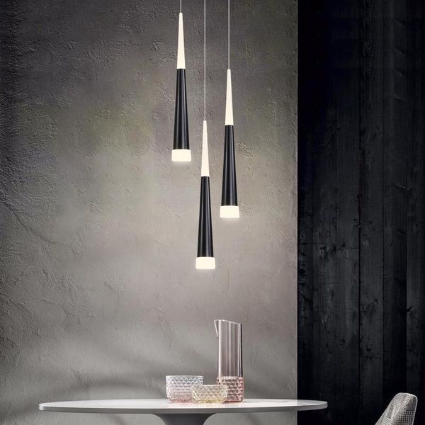

chandeliers bwart nordic led chandelier long downlight kitchen restaurant bar cone decorative bedside