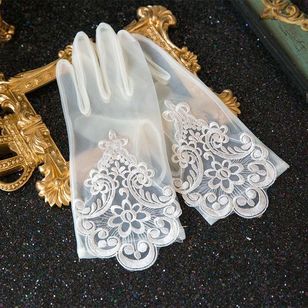 

bridal gloves lace short white finger fashion flower girl bridesmaid women lady dancing party performance mittens