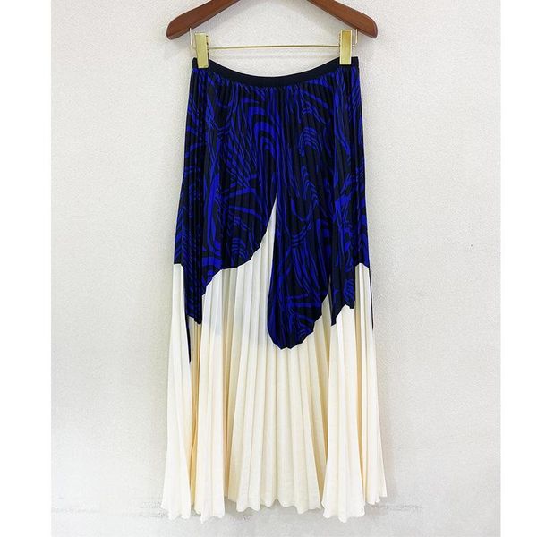 

skirts tvvovvin fashion high waist pleated skirt women's 2021 summer casual commute print mid-length cqp3, Black
