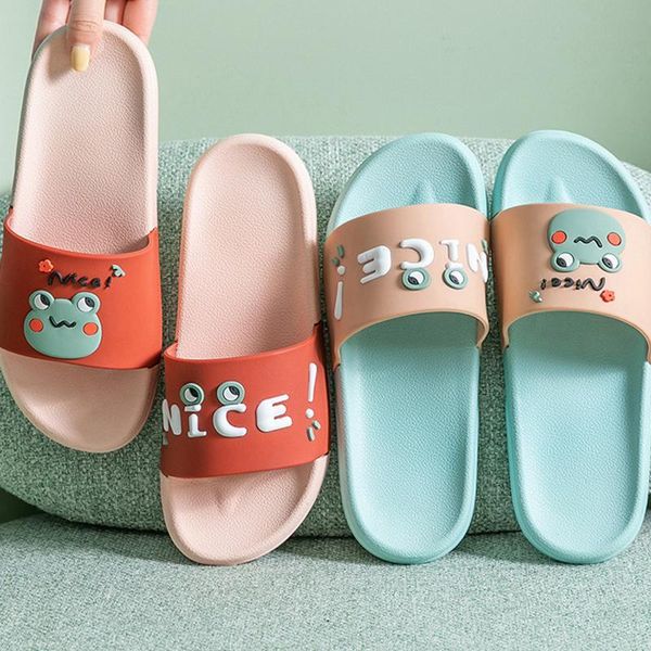 

slippers women summer catroon slides shoes lovely bathroom non slip comfy outdoor indoor home lady grey basb, Black