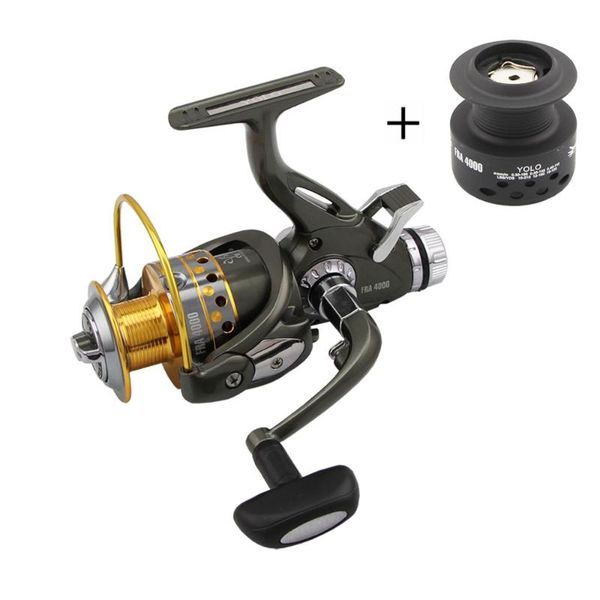 

baitcasting reels hiumi dual brake feeder spinning reel plus extra spool fishing bait runner 10bb double drag fra6000