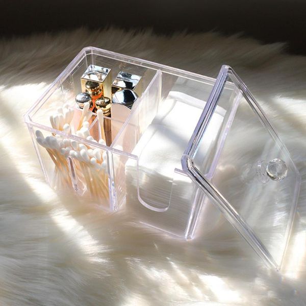 

storage boxes & bins cosmetic clear makeup cosmetics swab pads organizer acrylic holder cotton pad lipstick container box
