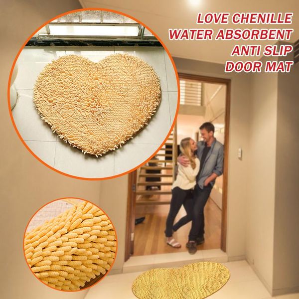 

carpets chenille heart shaped door mat bathroom toilet living room multicolour antislip hallway carpet floor rugs doormats