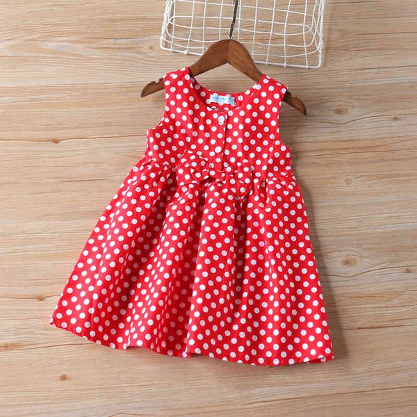 

girl's dresses summer kids clothes girls dot bowknot children clothing children's 83a7, Red;yellow