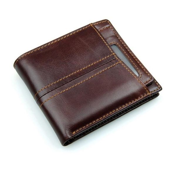 

wallets men leather wallet 1 fold business work ancient ways money clip head layer cowhide card bills package, Red;black