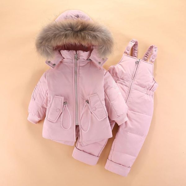 

russan winter baby boy girl clothing sets 2021 toddler clothes kids hooded coat+thick pants set coat, Blue;gray