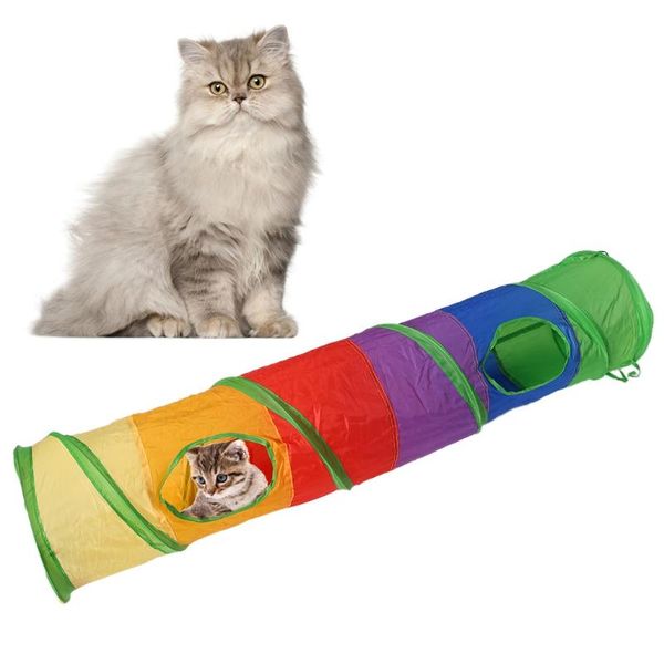 

cat toys pet foldable tunnel play with ball kitten toy 85wc