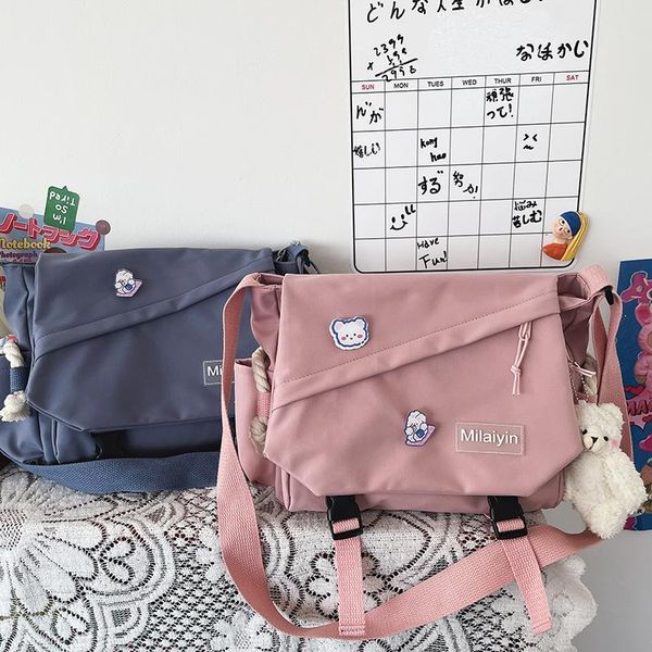 

evening bags simple fashion shoulder for women student satchel messenger book bag canvas large capacity crossbody handbag pack