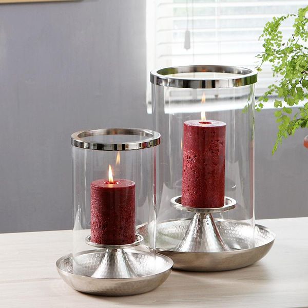 

candle holders metal candlestick nickel plated hand hammered tone