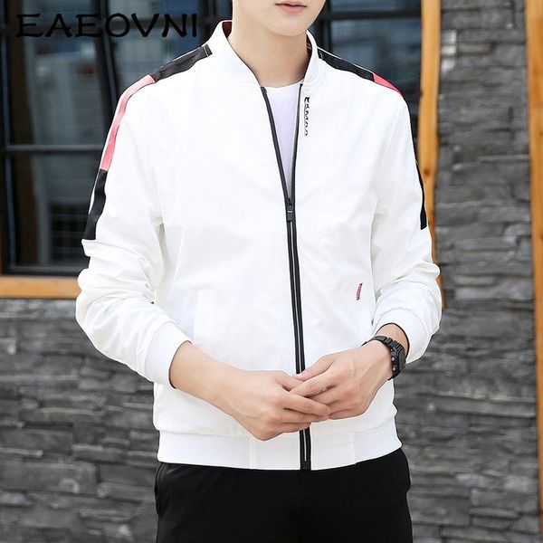

men's jackets eaeovni 2021 autumn mens leisure baseball jacket casual fashion bomber men windbreaker outerwear slim coats, Black;brown