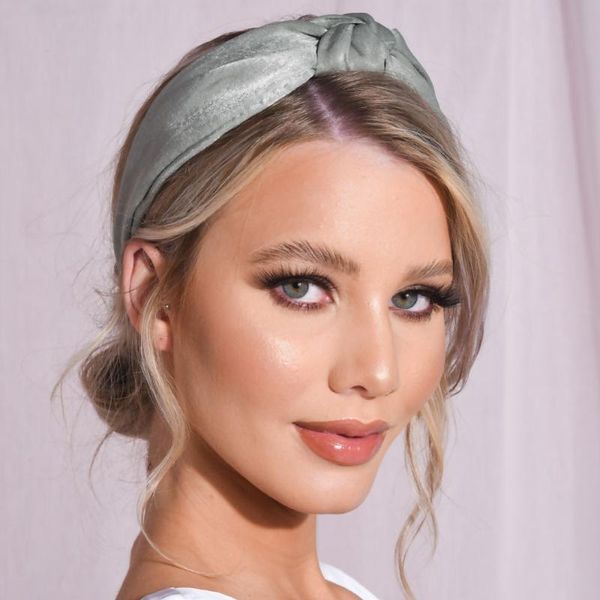 

hair accessories solid color knotted hairbands simple cloth wide side headbands for girl fashion vintage hoop women