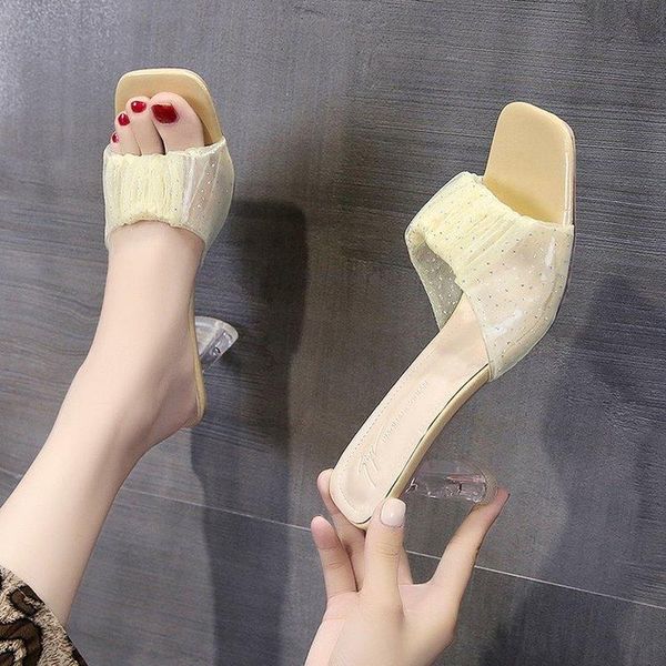 

slippers 2021 brand summer women sandals wedding veil ladies shoes zapatillas casa mujer sapatos femininos 35-39, Black