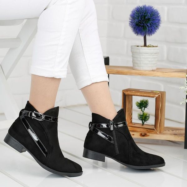 

boots ayakland 8284-835 suede daily thermo zipper women shoes, Black