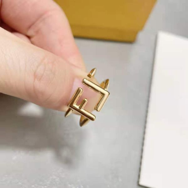 

70% off f new golden style f letter ring high version brass ring, Silver
