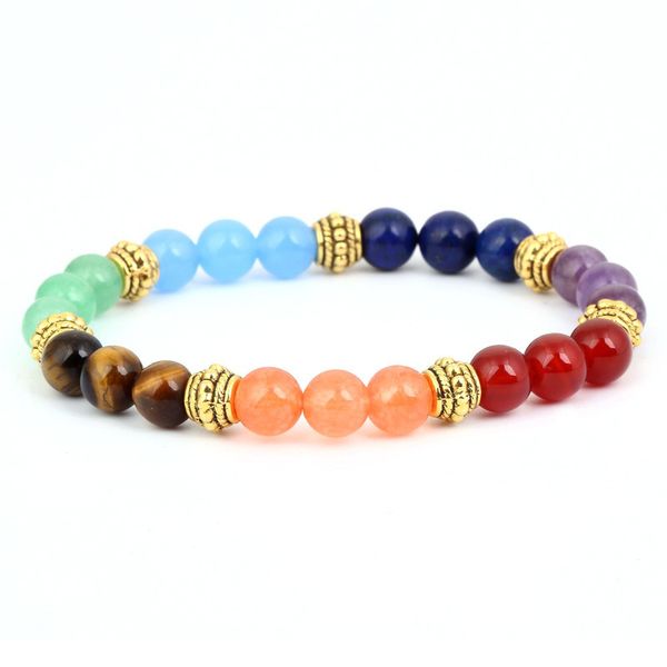 

70% off stone chakra colorful chakra bracelet 8mm agate tiger stone bracelet, Black