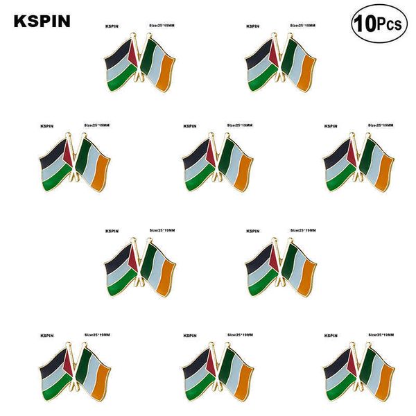 

palestine & ireland friendship lapel pin flag badge brooch pins badges, Gray