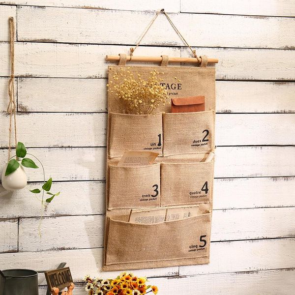 

storage bags hanging bag linen wardrobe hang wall ornament originality restaurant bedroom tea with milk shop gifts