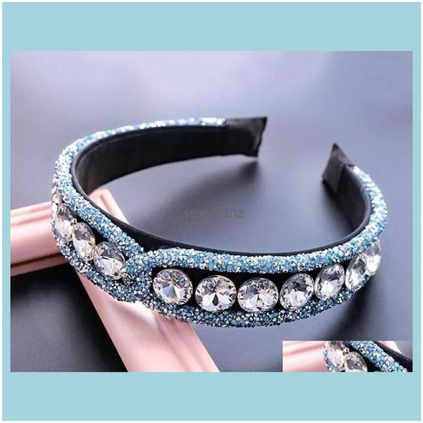 

crystals headbands for women hair jewelry shiny rhinestones hairbands ladies fl dress match headpiece head band drop delivery 2021 thncf, Silver