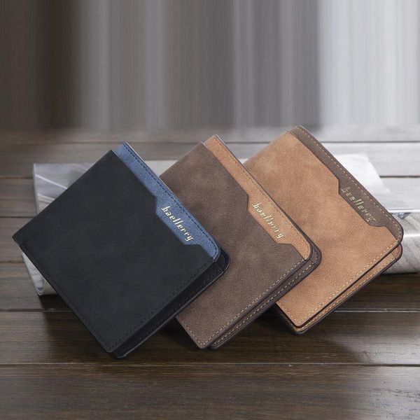 

wallets leather wallet men's short korean thin multi card leisure open soft in stock, Red;black